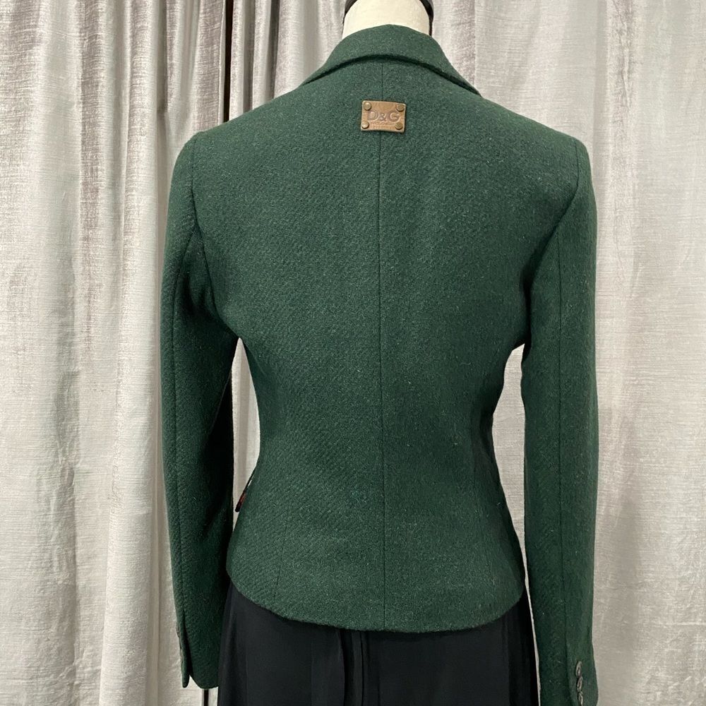 🌟 VINTAGE DOLCE & GABBANA Hunter Green Blazer RARE - Picture 5 of 8